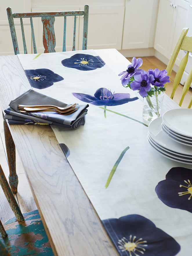 Black Hellebore Table Runner on Snow