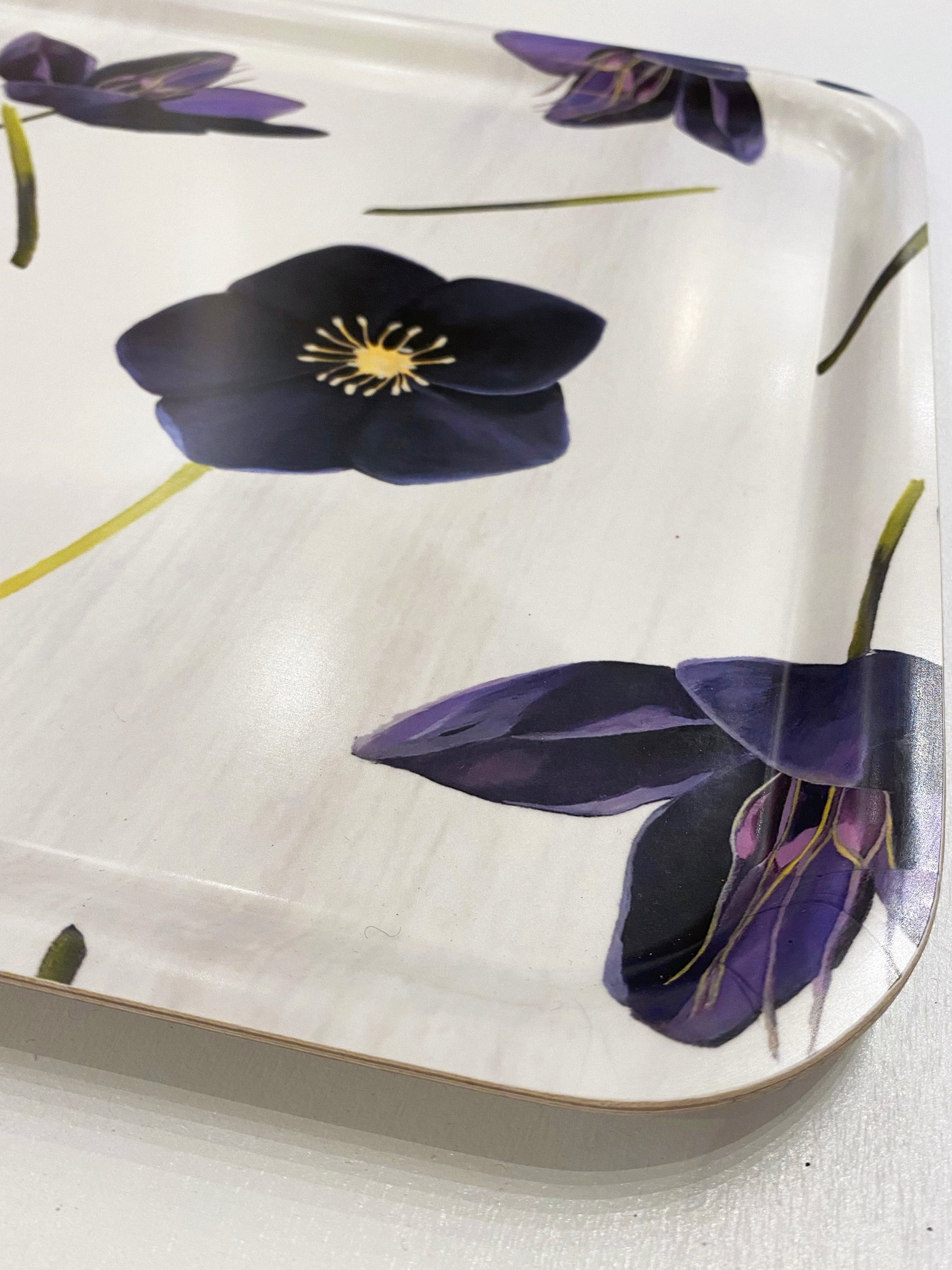 Black Hellebore on Snow Serving Tray