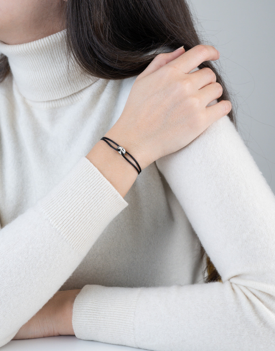 Mini Silver Soho Diamond Cord Bracelet