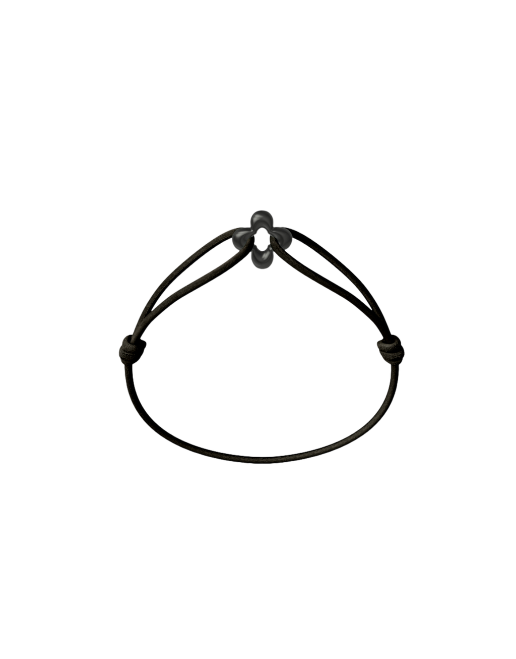 Mini Black Clover Cord Bracelet
