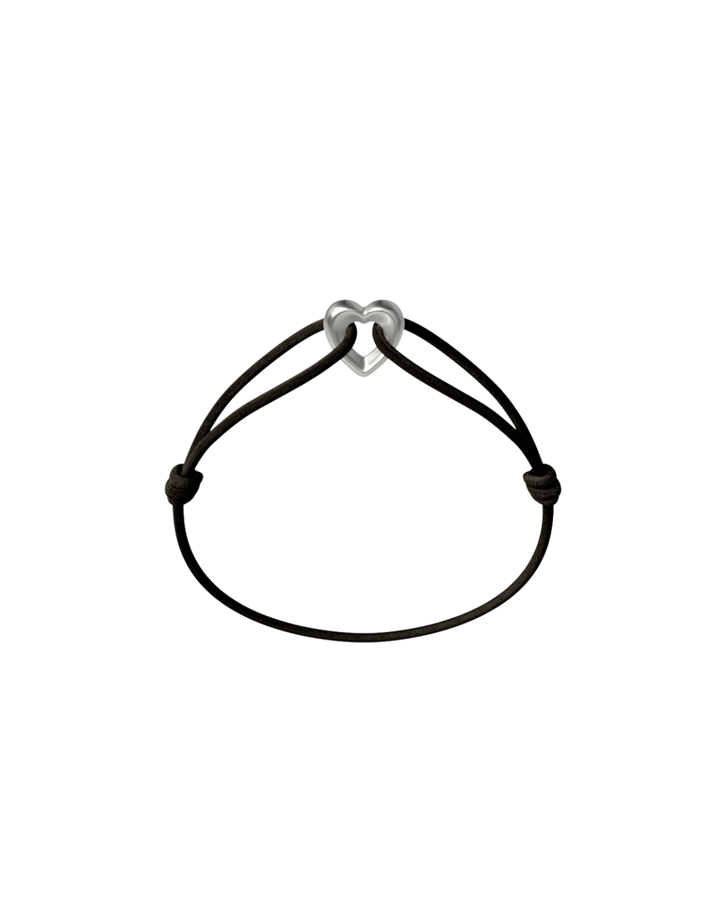 Silver Heart Cord Bracelet