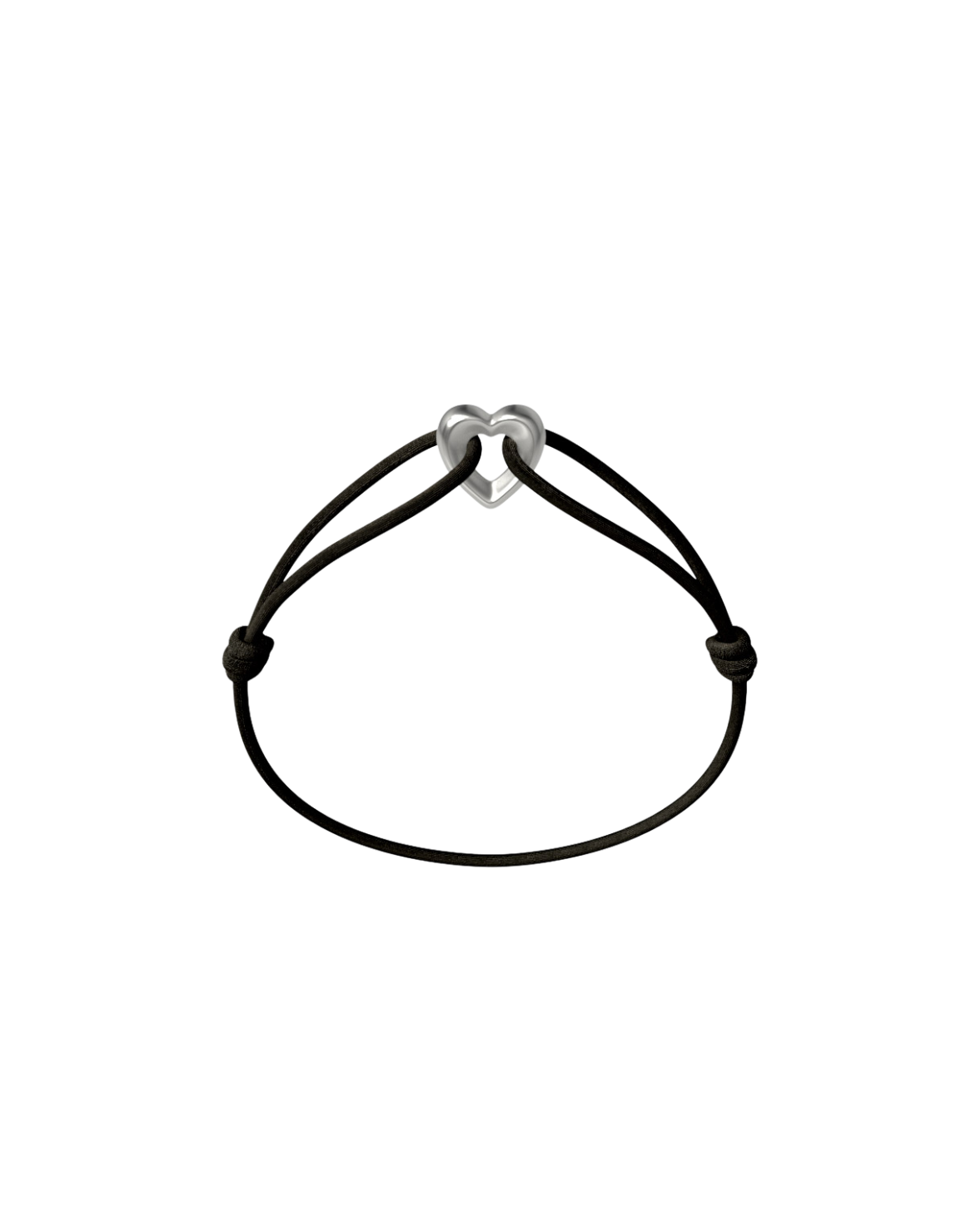 Silver Heart Cord Bracelet