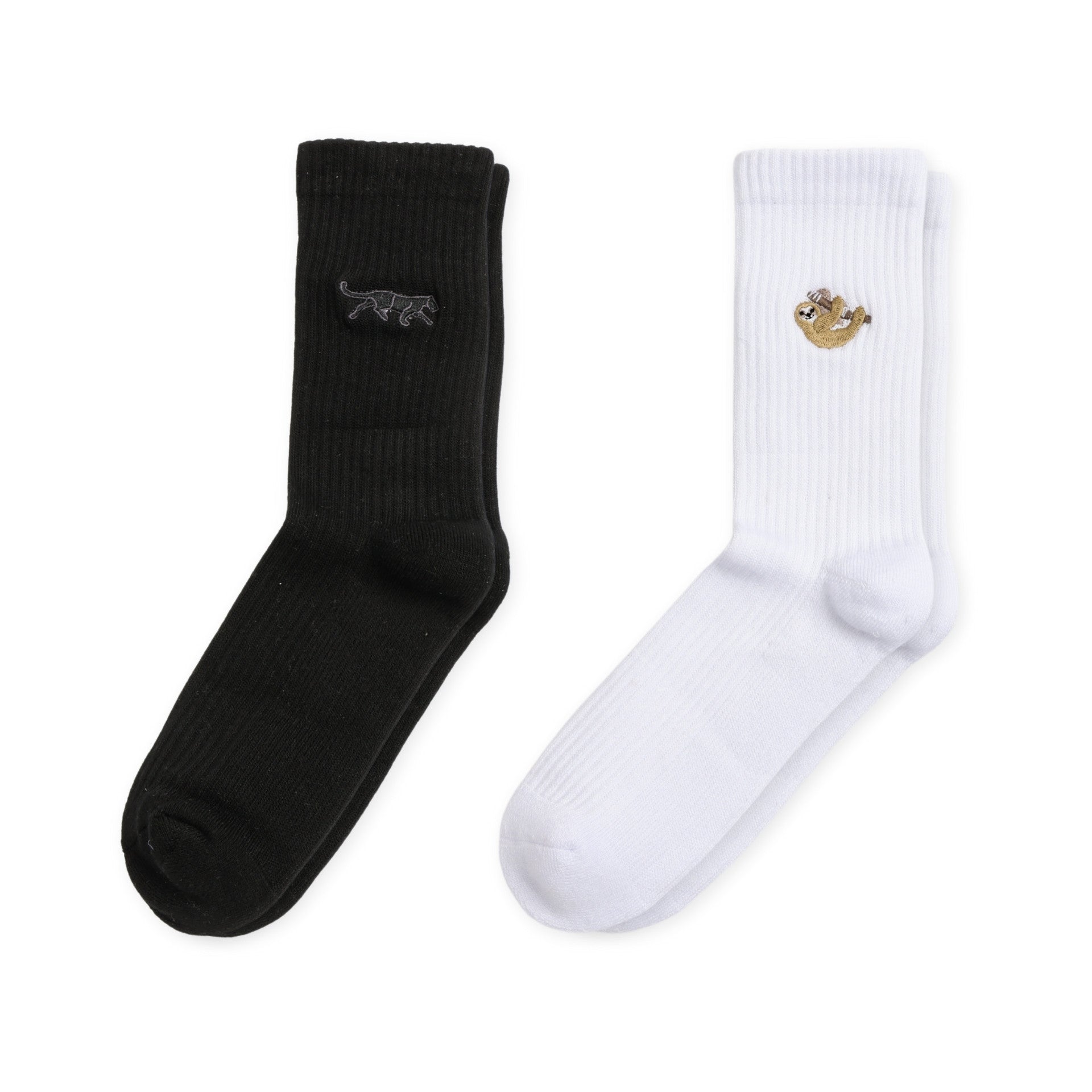 Black & White Ribbed 2 Pack Bamboo Sock Set