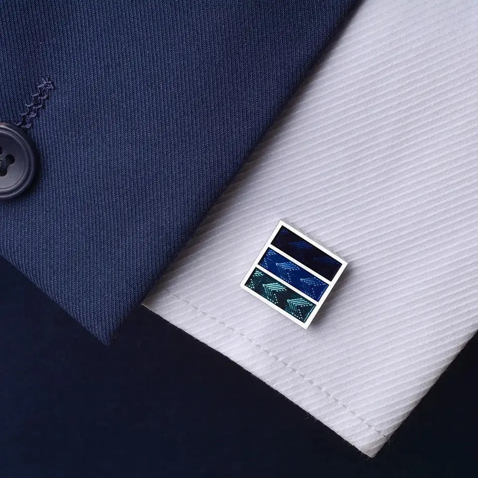 Blue 3 Stripe Cufflinks