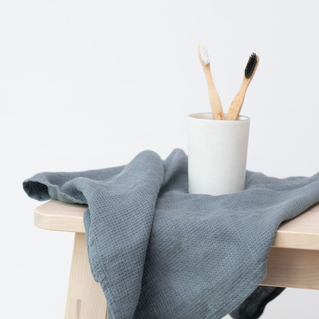 Luxurious Waffle Linen Bath Towel Set – Hypoallergenic & Absorbent by Linen Tales at www.brixbailey.com