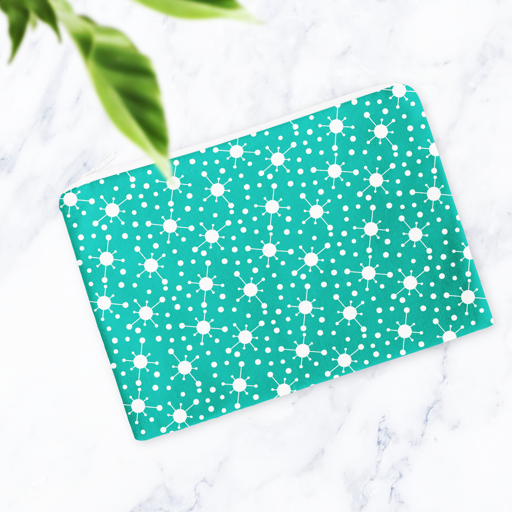 Turquoise Blue Retro Make Up bag