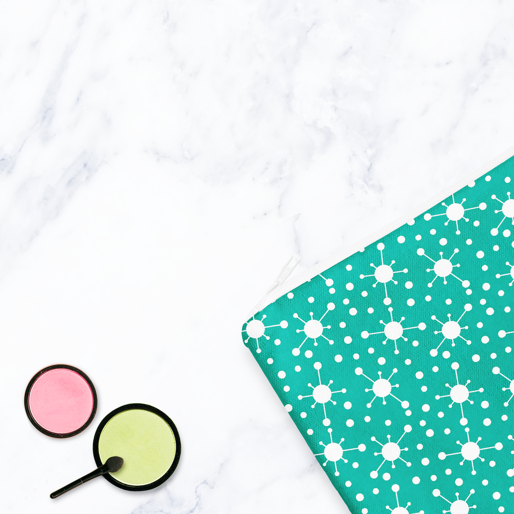 Turquoise Blue Retro Make Up bag