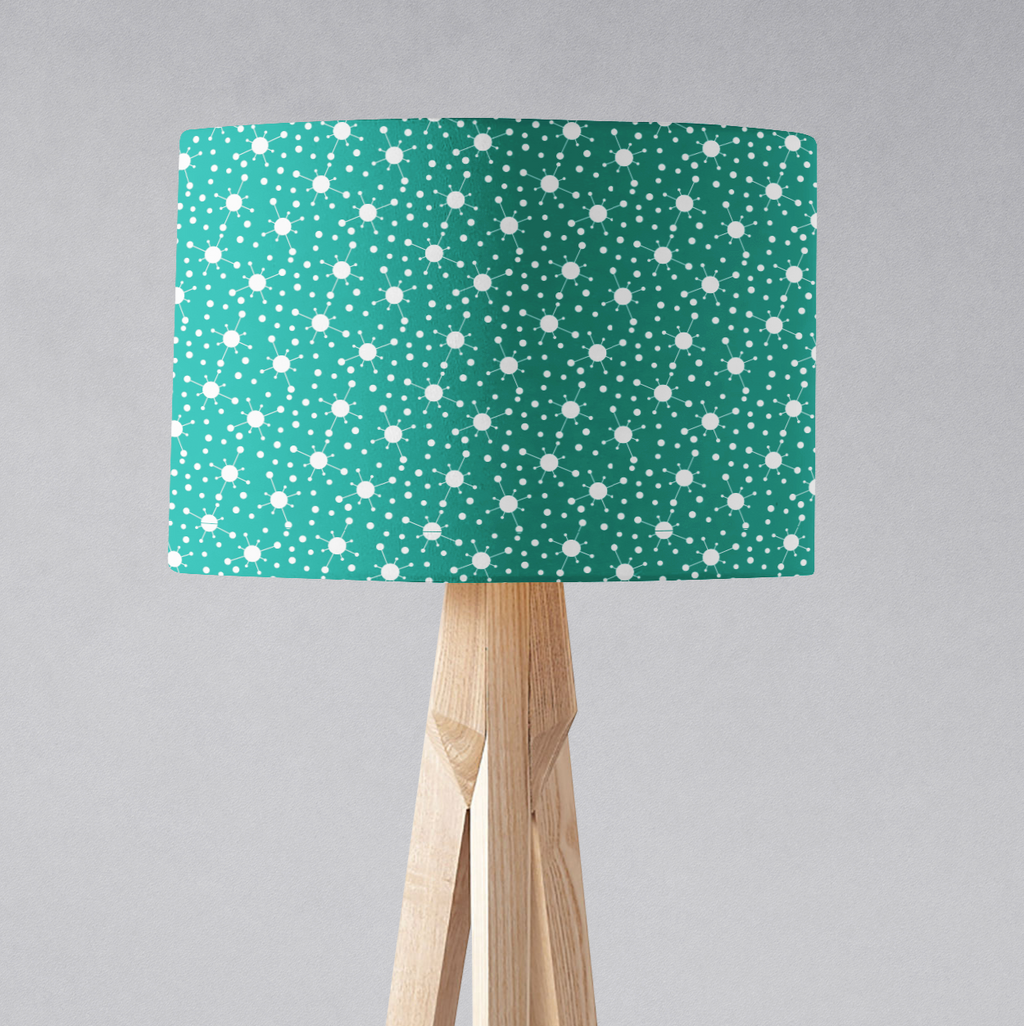 Turquoise and White Retro Lampshade, Ceiling or Table Lamp Shade