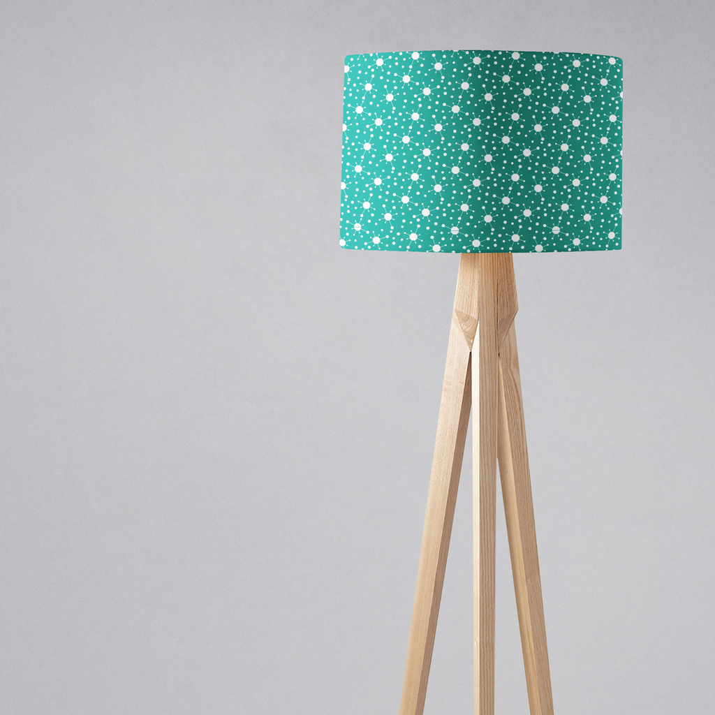 Turquoise and White Retro Lampshade, Ceiling or Table Lamp Shade