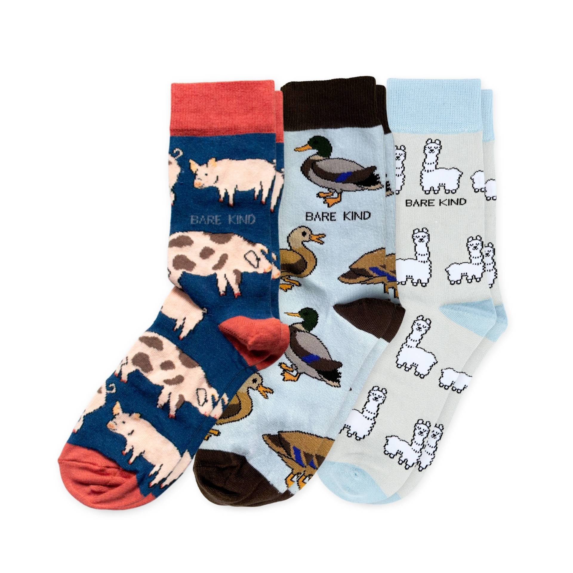 Blue Farm Animals Bundle of 3 Bamboo Sock Set