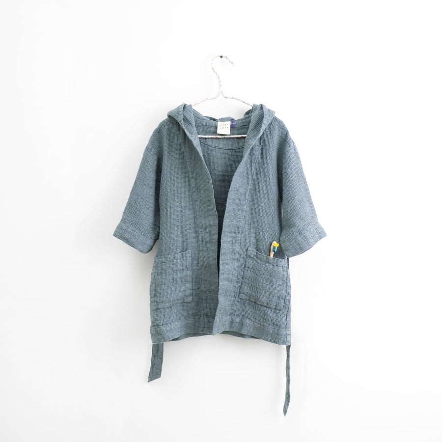 Cozy Kids Waffle Linen Bathrobe – Hypoallergenic & Handmade by Linen Tales at www.brixbailey.com