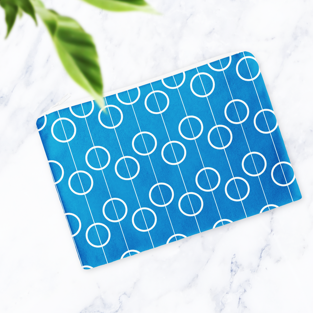 Blue Geometric Retro Make Up bag