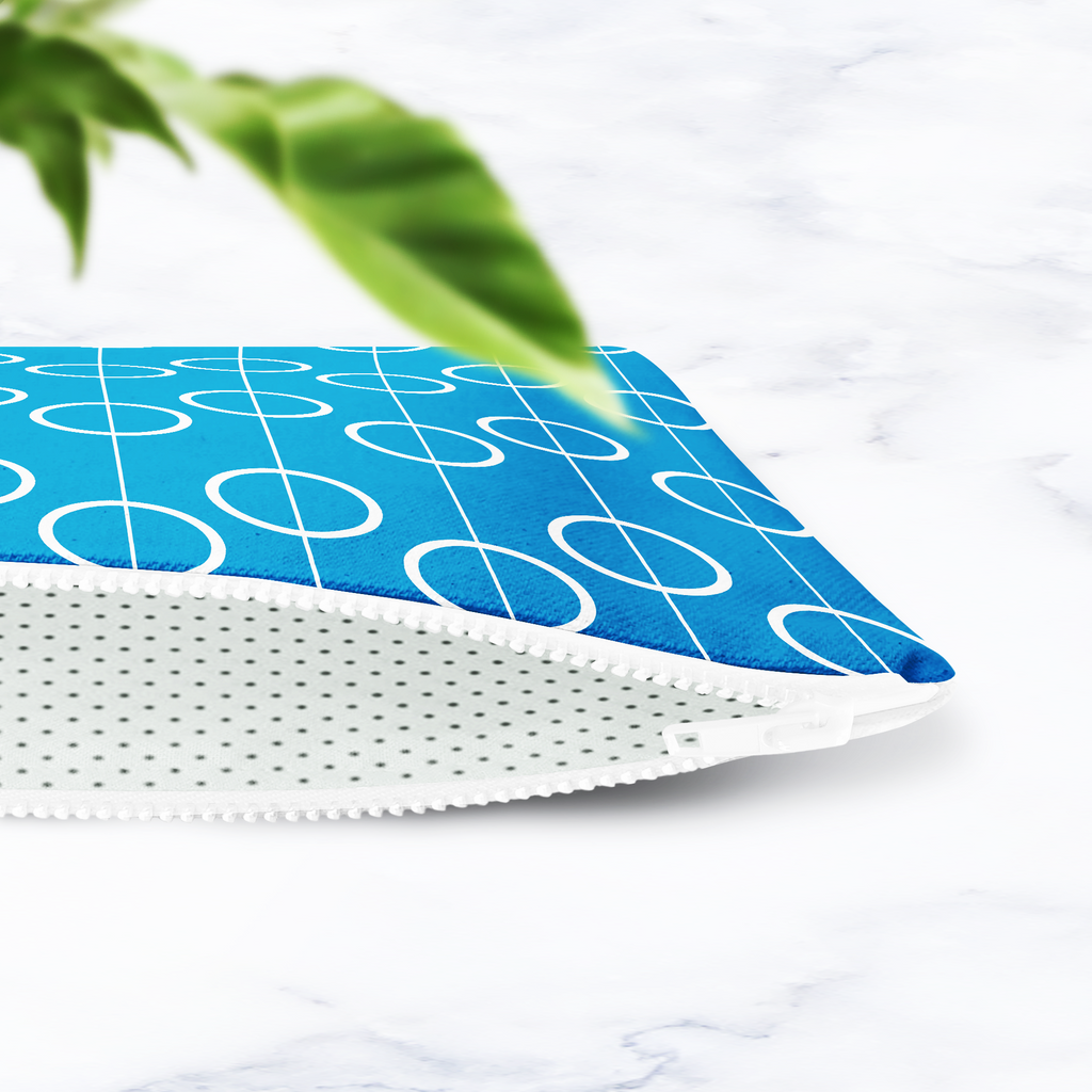 Blue Geometric Retro Make Up bag