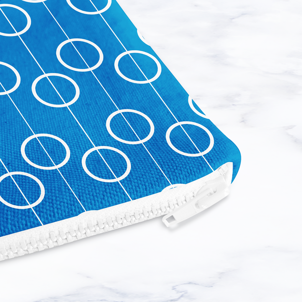 Blue Geometric Retro Make Up bag