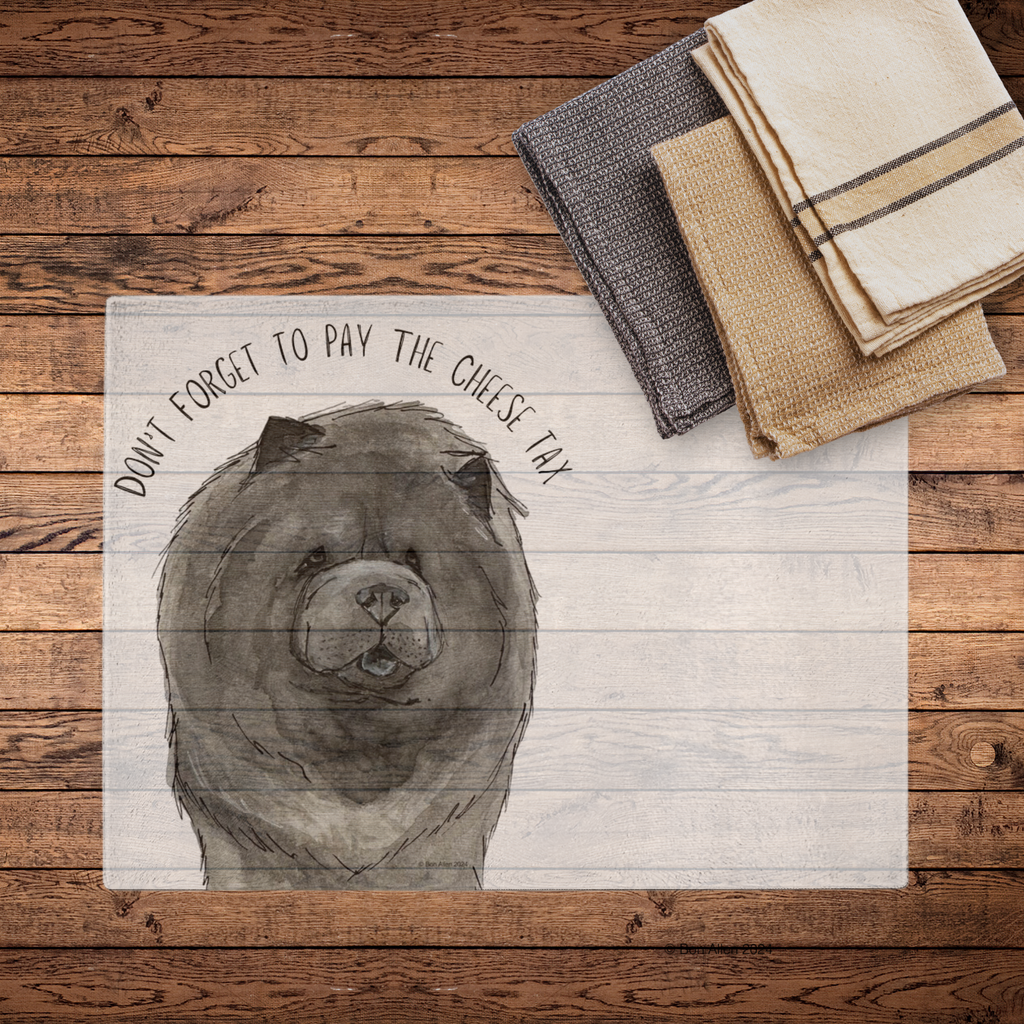 Blue Chow Chow "Cheese Tax" Chopping Board – The Perfect Dog Lover's Kitchen Addition