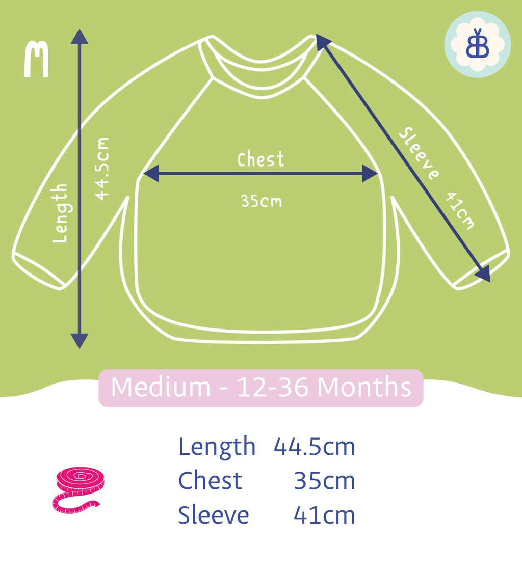 Long Sleeved Baby Bib - Blue Harlequin
