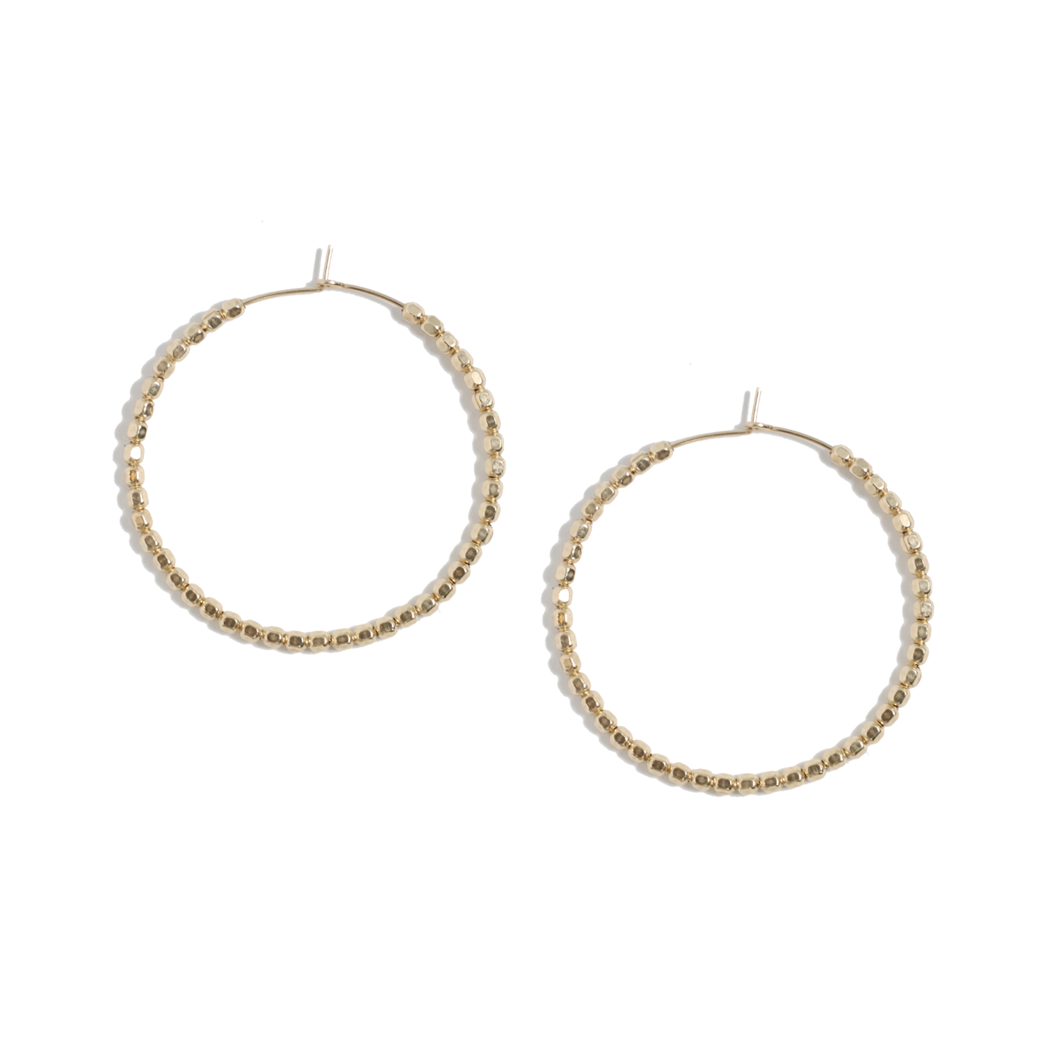 Bold Beaded Sparkle Hoops in Gold