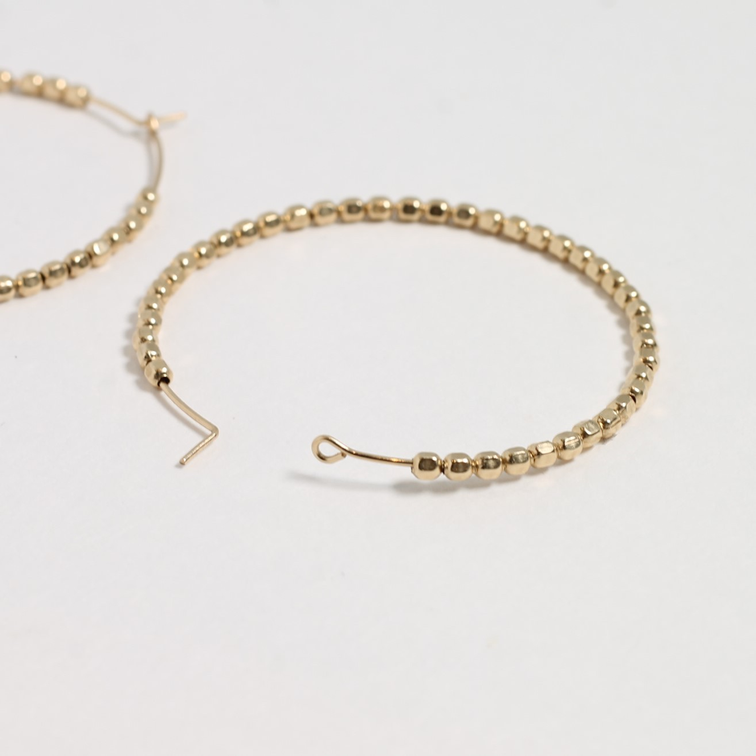 Bold Beaded Sparkle Hoops in Gold