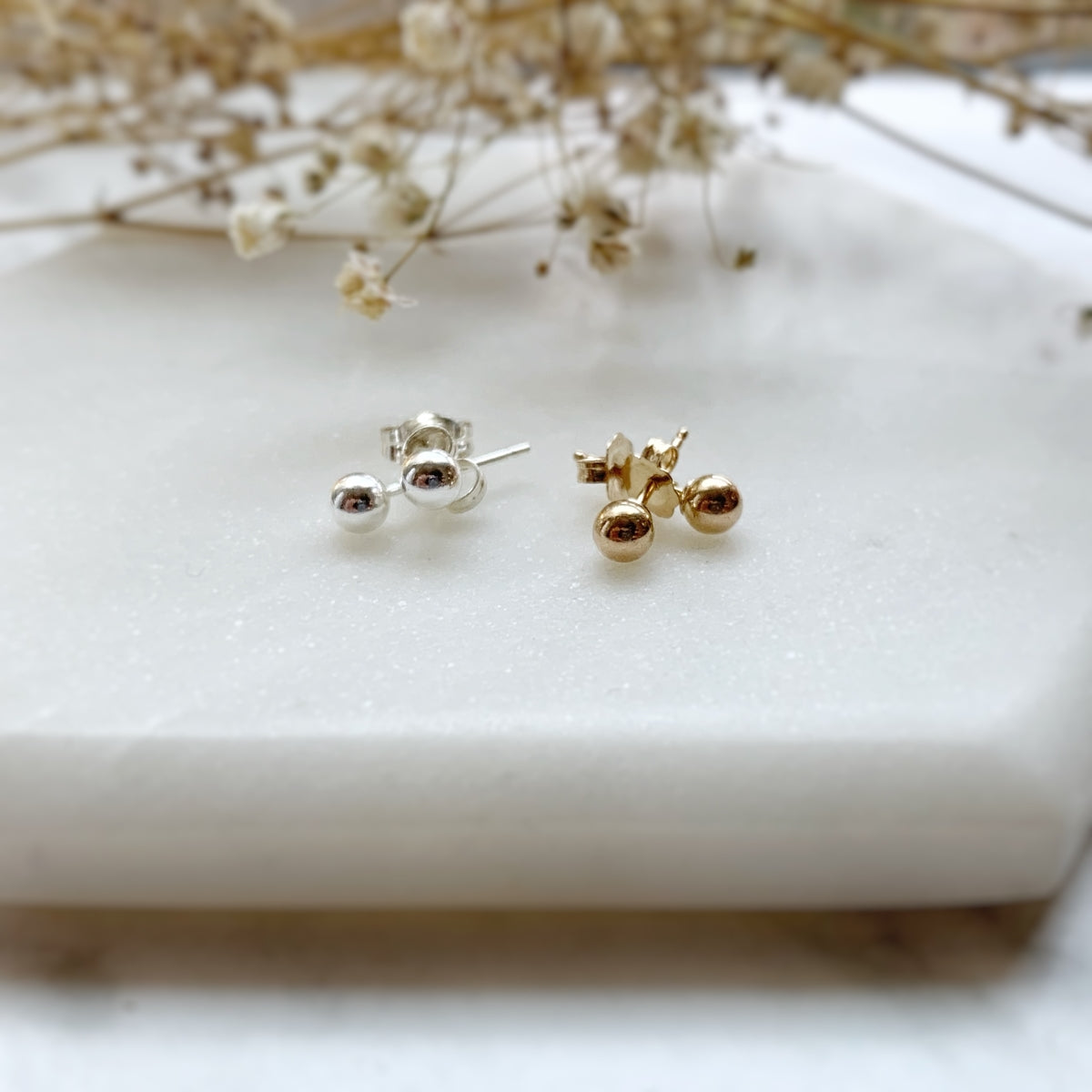 Bold Dot Studs in Gold and Silver