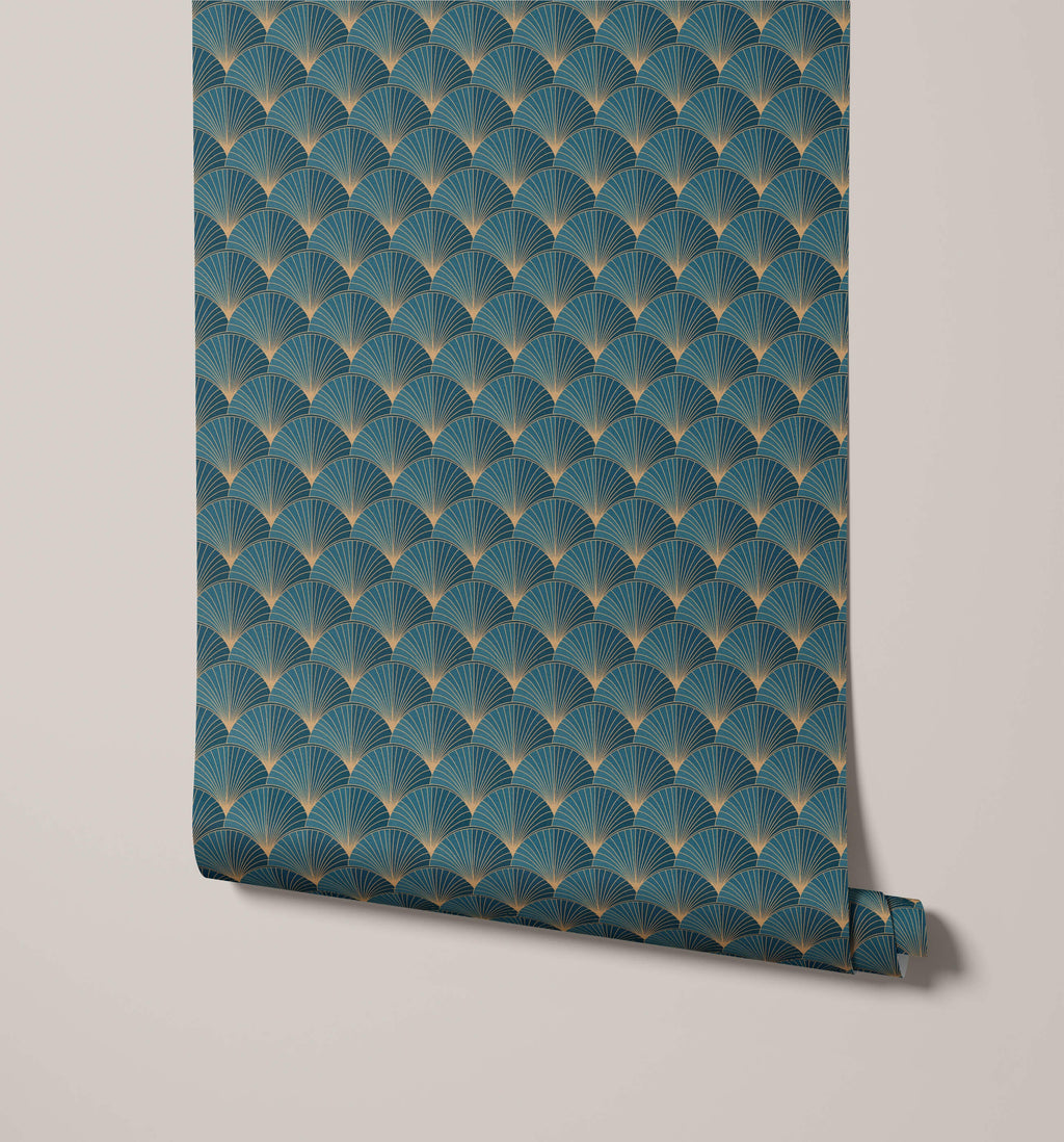 Art Deco Shell Wallpaper