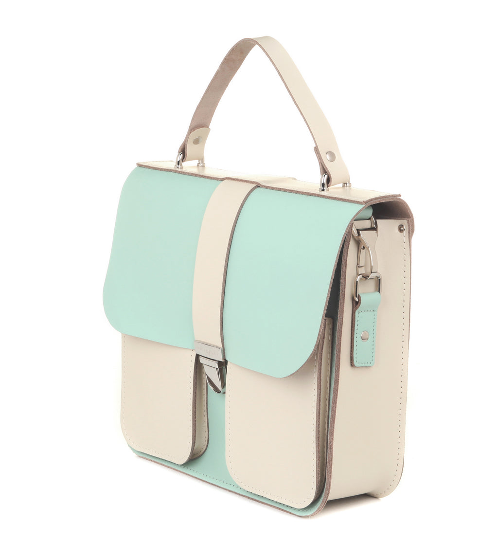NEW Duckegg and Ivory Two Tone Satchel