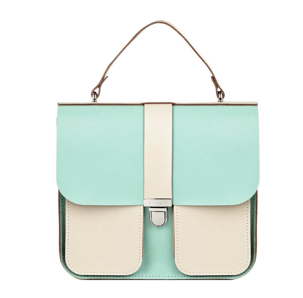 NEW Duckegg and Ivory Two Tone Satchel