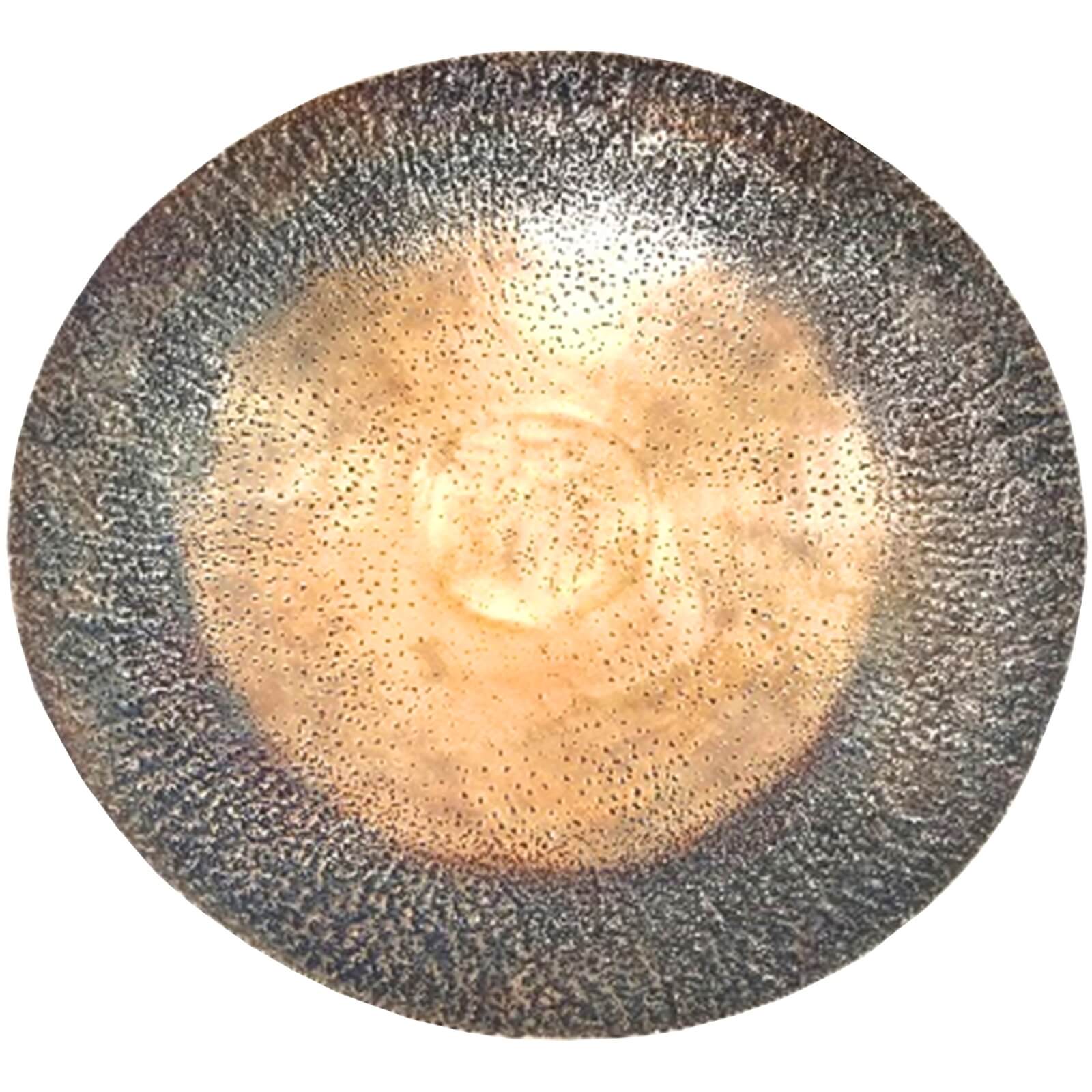 Oversized bronze circular wall plate with intricate detailing, 90cm diameter, modern metallic decor from Zine collection by Sostter at brixbailey.com