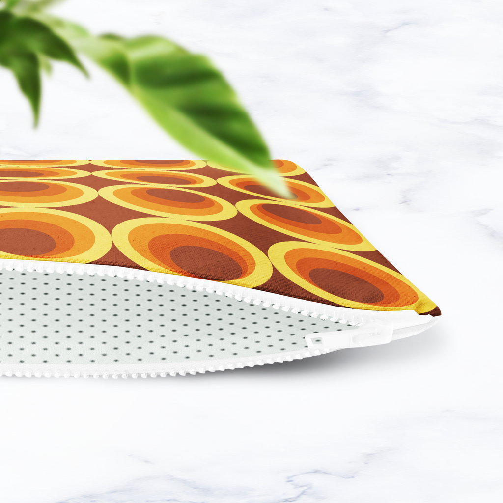 Dark Brown Retro Geometric Make Up bag