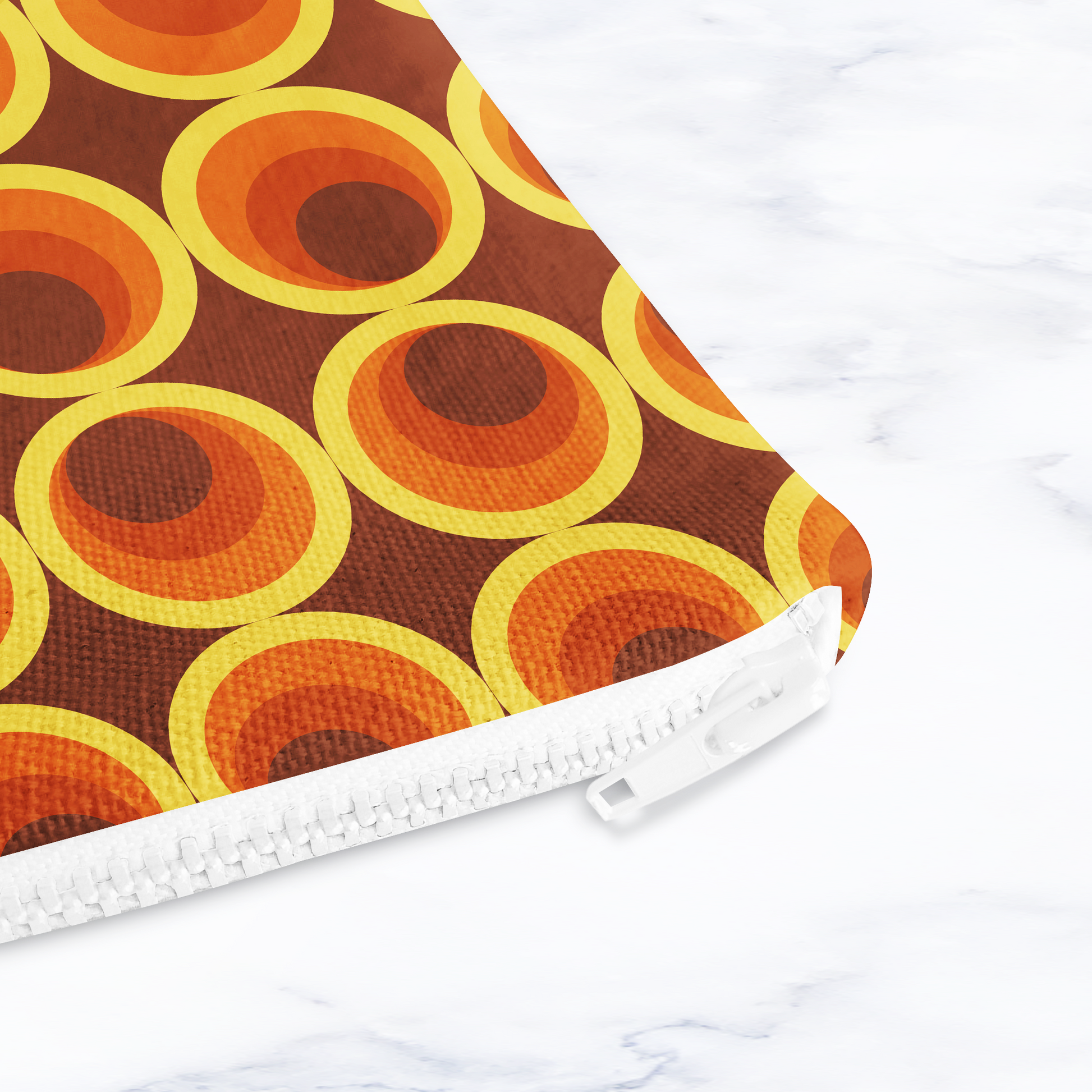 Dark Brown Retro Geometric Make Up bag