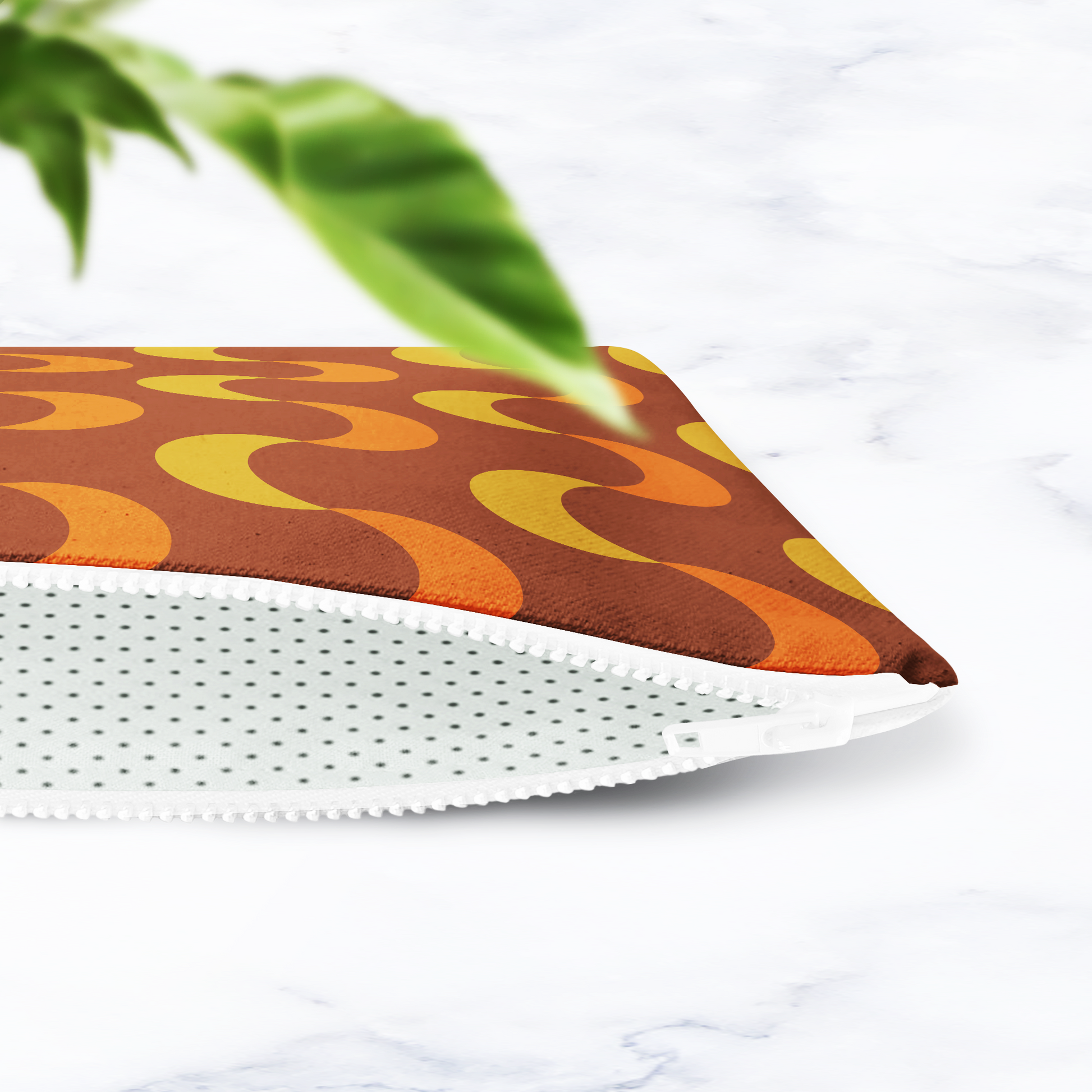 Brown and Orange Retro Make Up bag