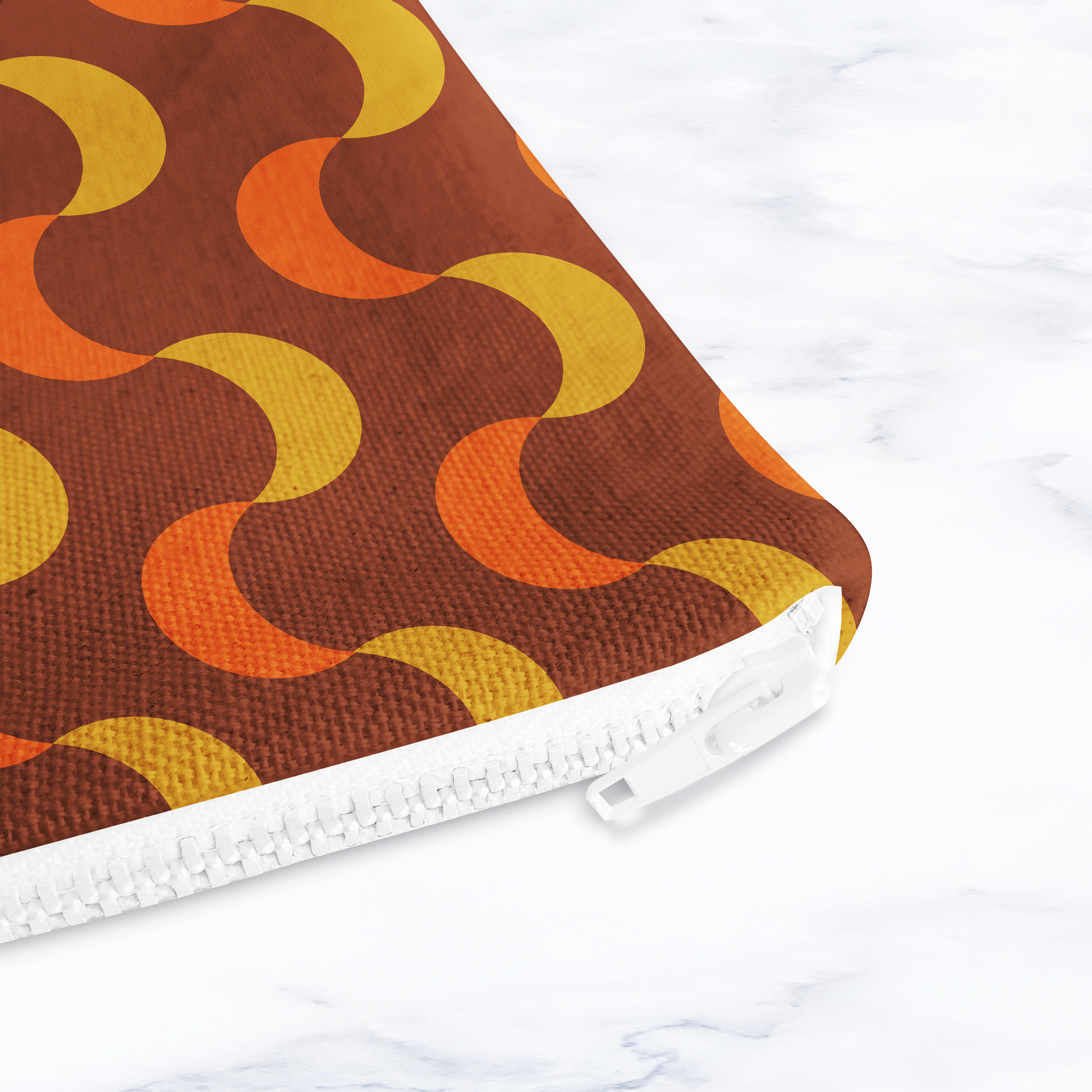 Brown and Orange Retro Make Up bag
