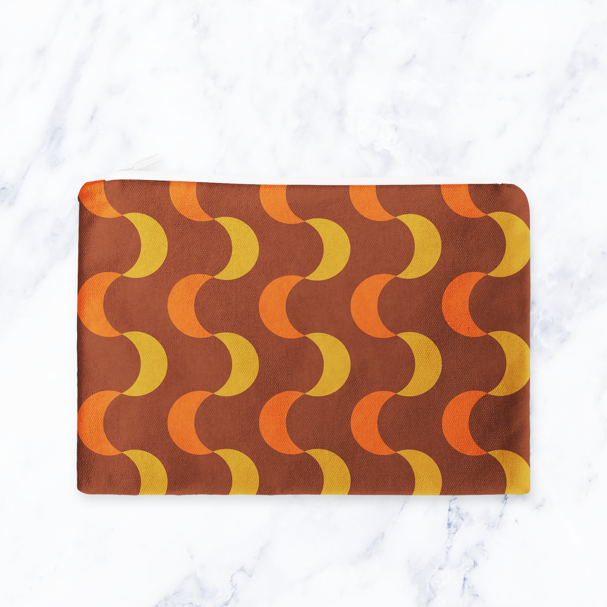 Brown and Orange Retro Make Up bag