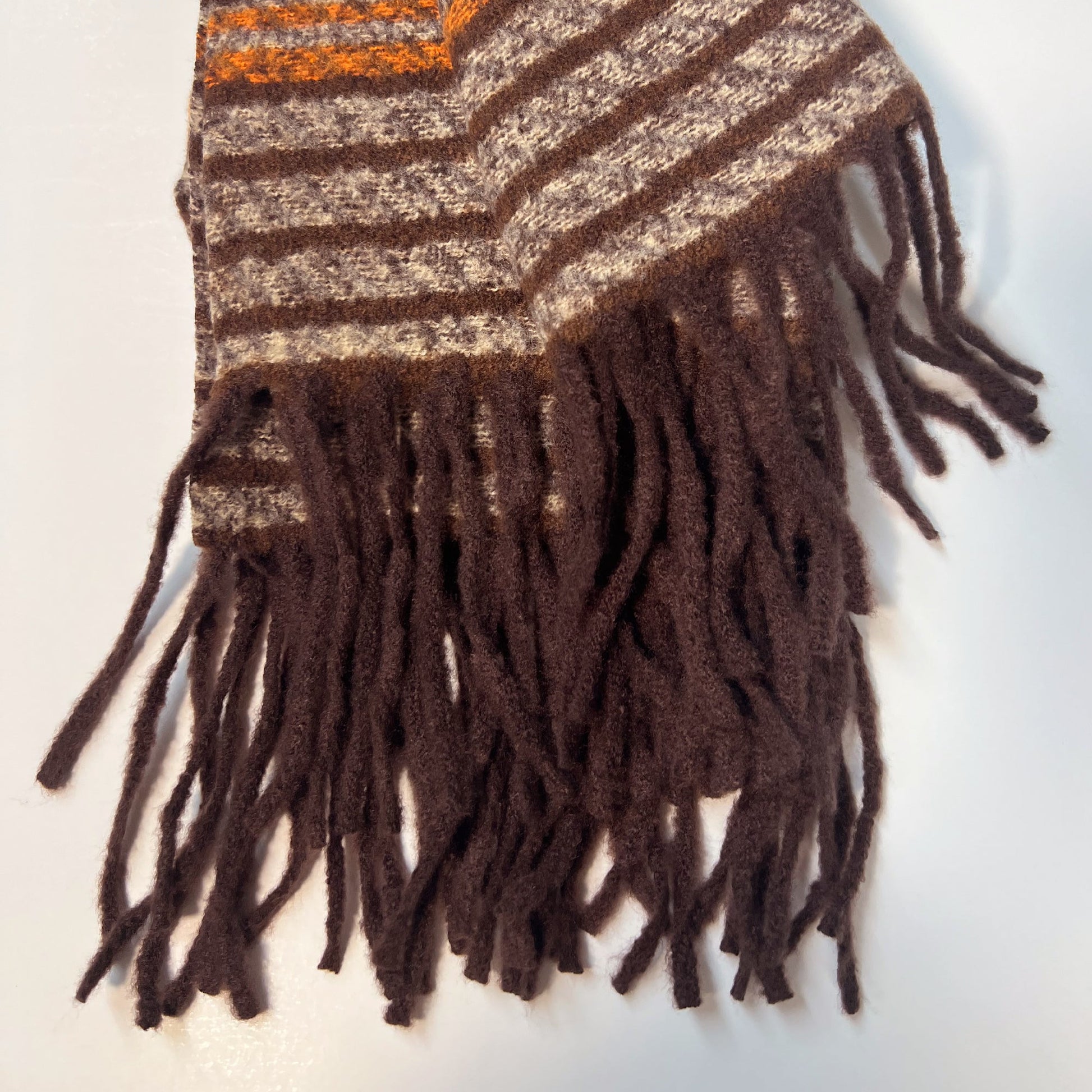 Brown Striped Winter Scarf for Women
