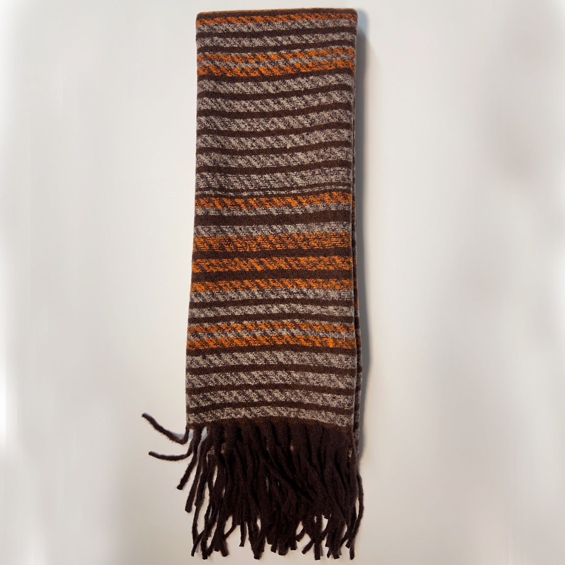 Brown Striped Winter Scarf for Women