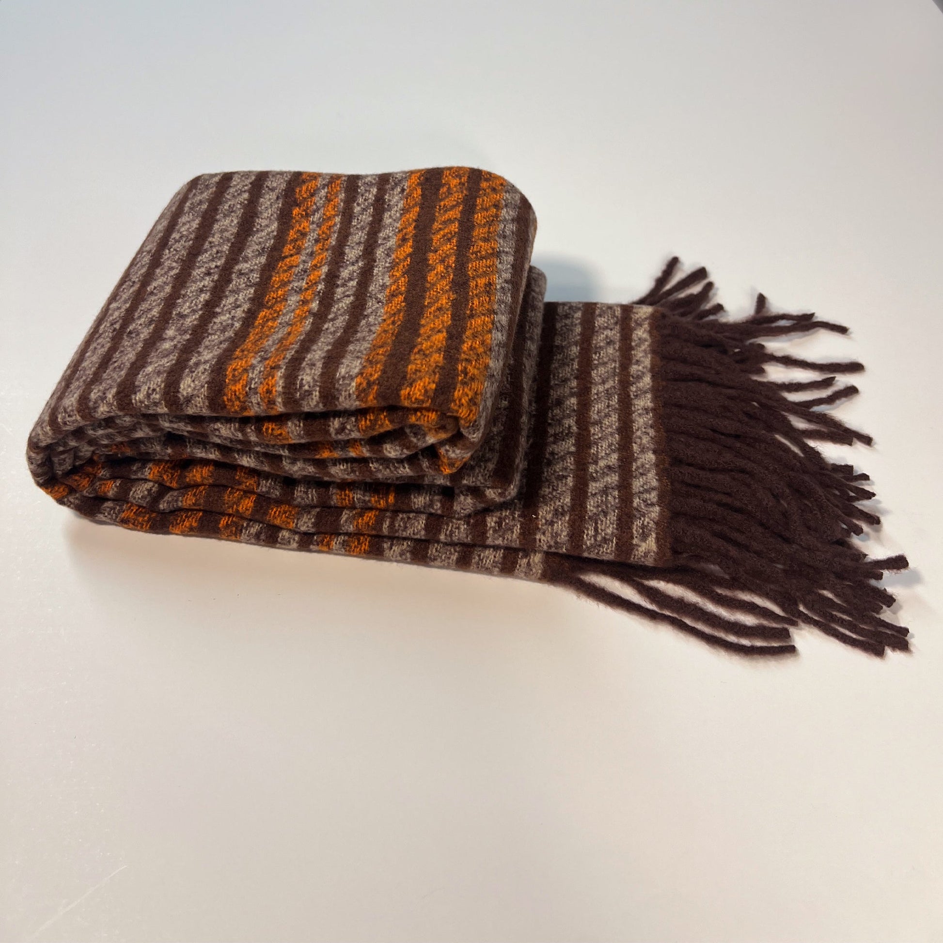 Brown Striped Winter Scarf for Women