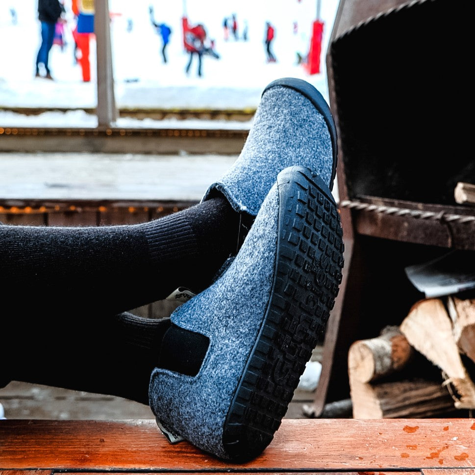 Brumby Women's Slipper Boot in Grey and Charcoal