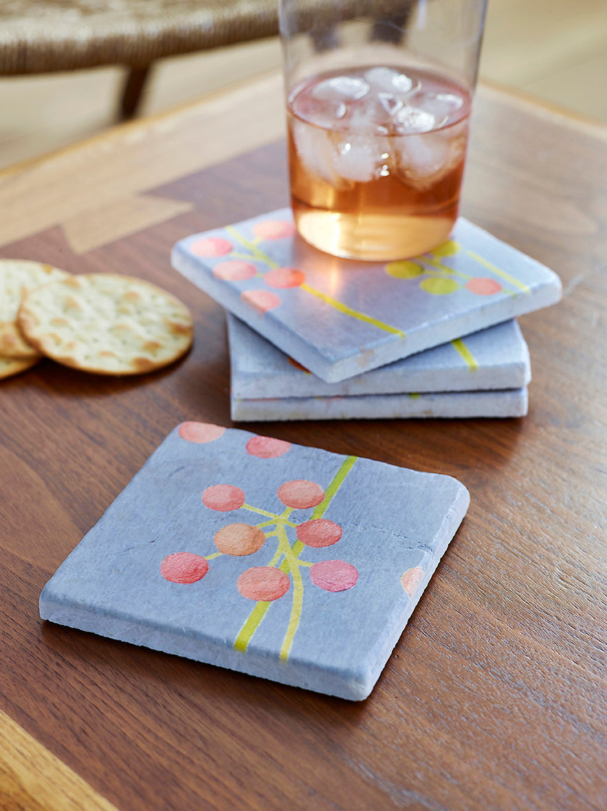Marble Coaster Set in Grey