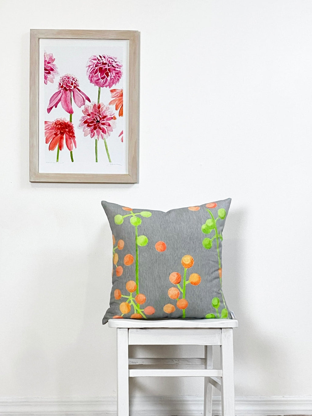 Anemone Dahlia on Snow Art Print