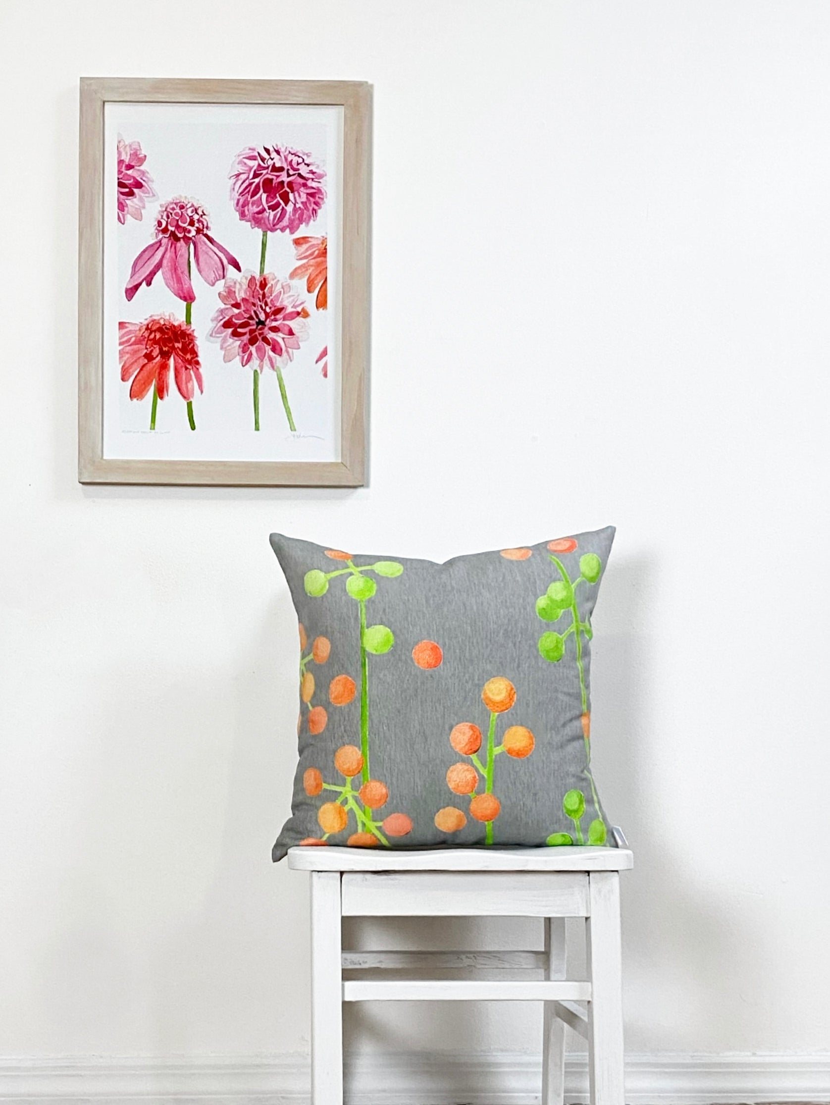 Anemone Dahlia on Snow Art Print