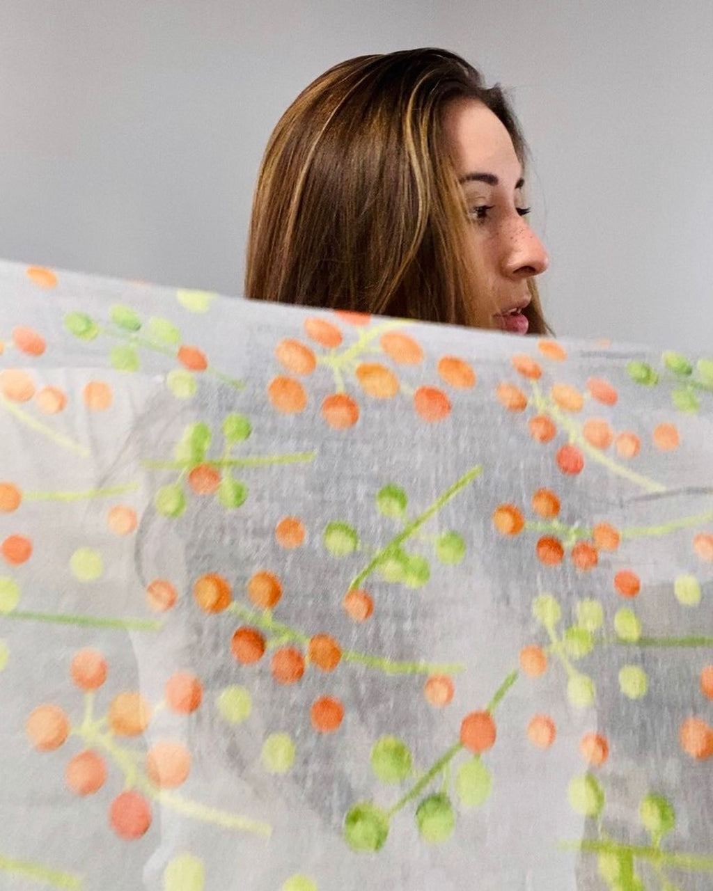 Brunia Cotton Scarf in Grey