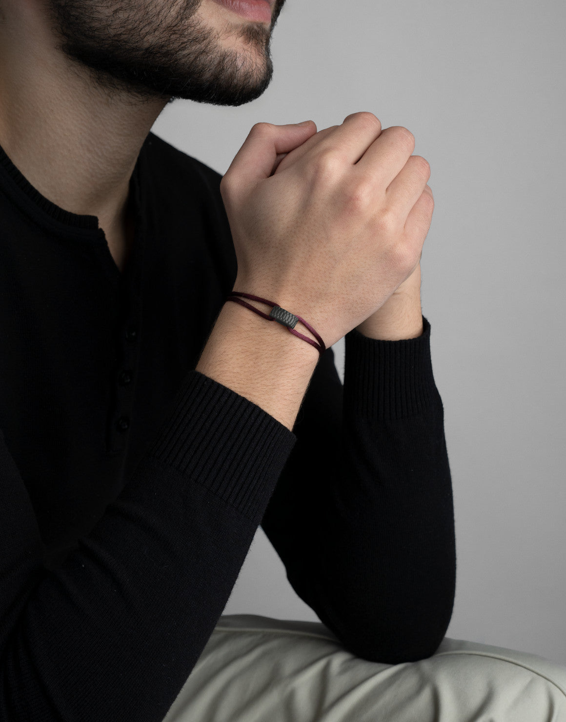 Carbon Regent Cord Bracelet