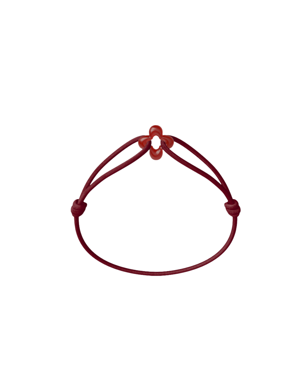 Mini Red Clover Cord Bracelet