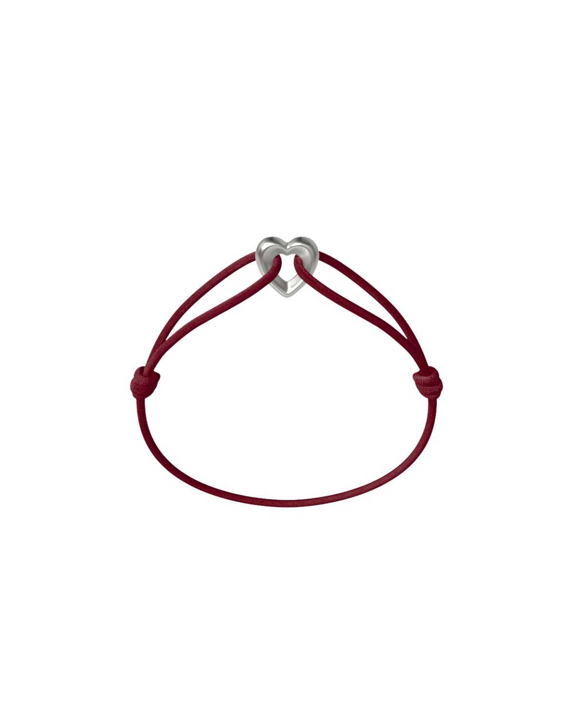 Silver Heart Cord Bracelet