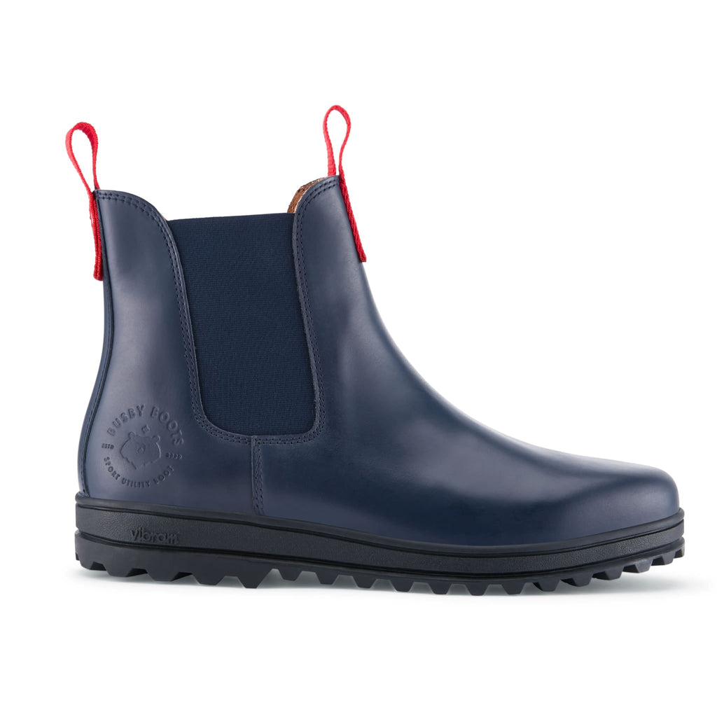 Men's Navy Blue Leather Winter Chelsea Boot