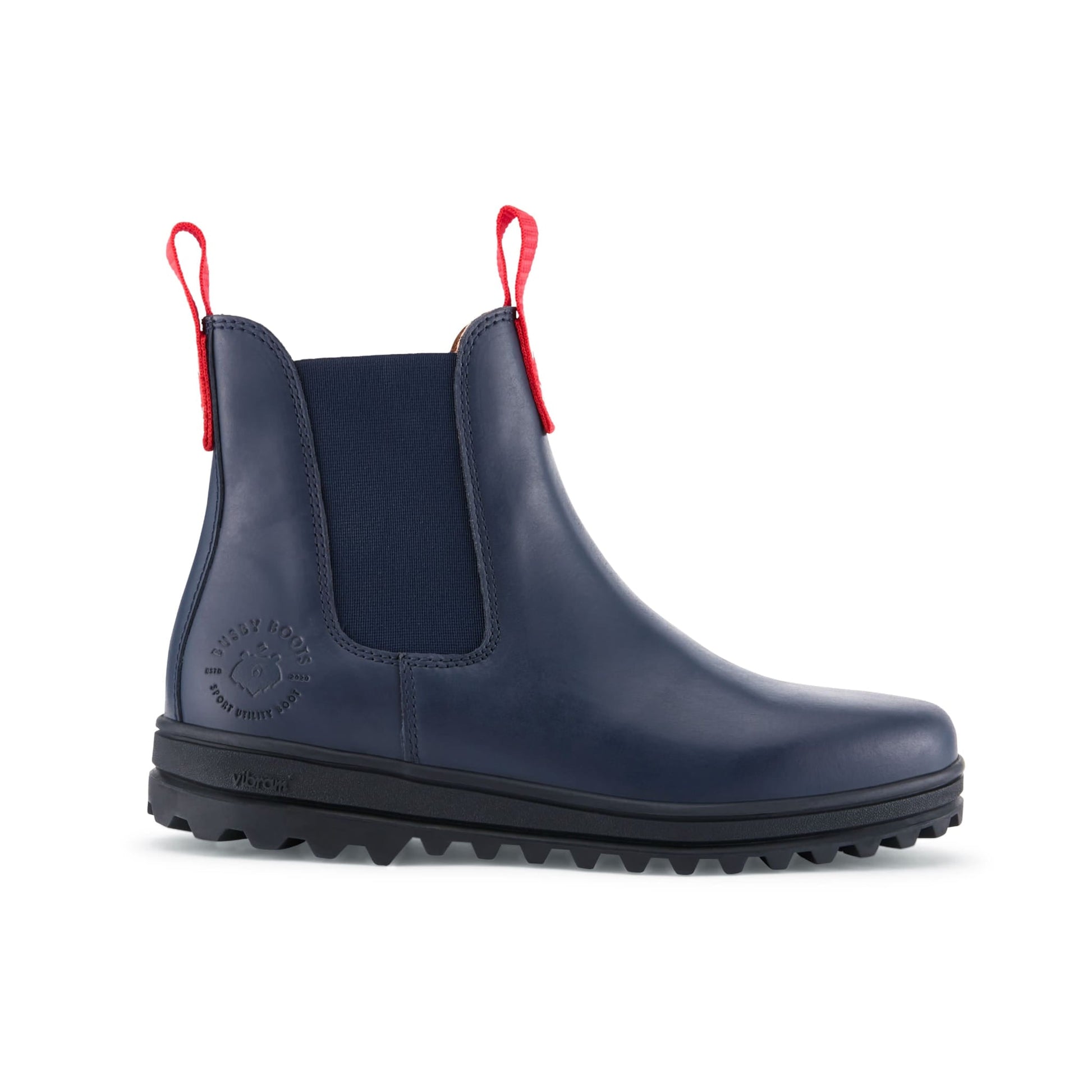 Women's Navy Blue Leather Winter Chelsea Boot