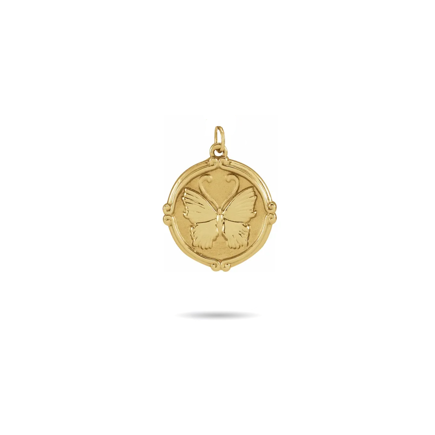 Butterfly Medallion Pendant in 14KT Yellow Gold