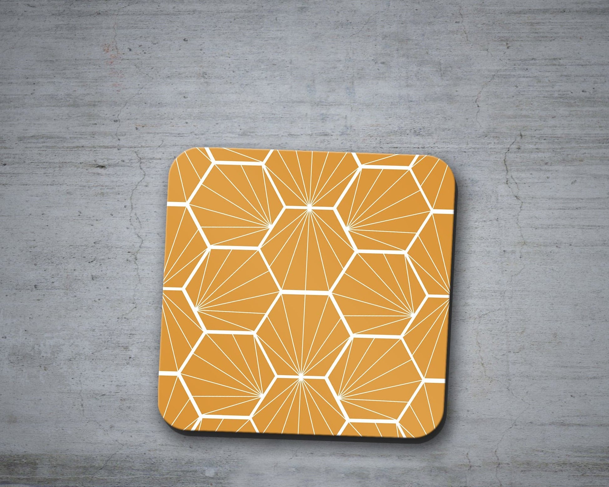 Butter Yellow Geometric Hexagons Placemats, Set of 4 or Set of 6