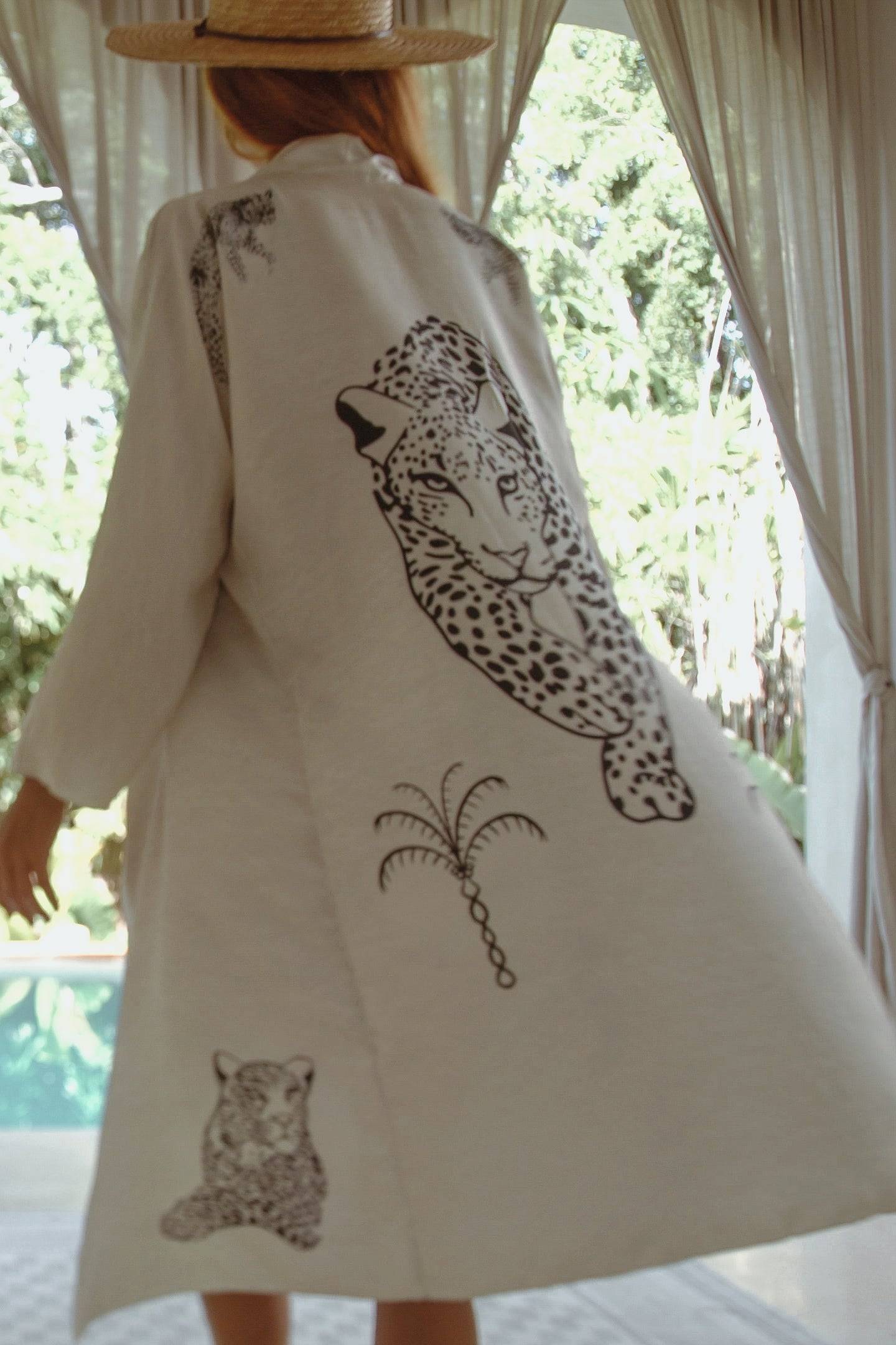 Royal Robe Jaguar Kimono in Sustainable Silk