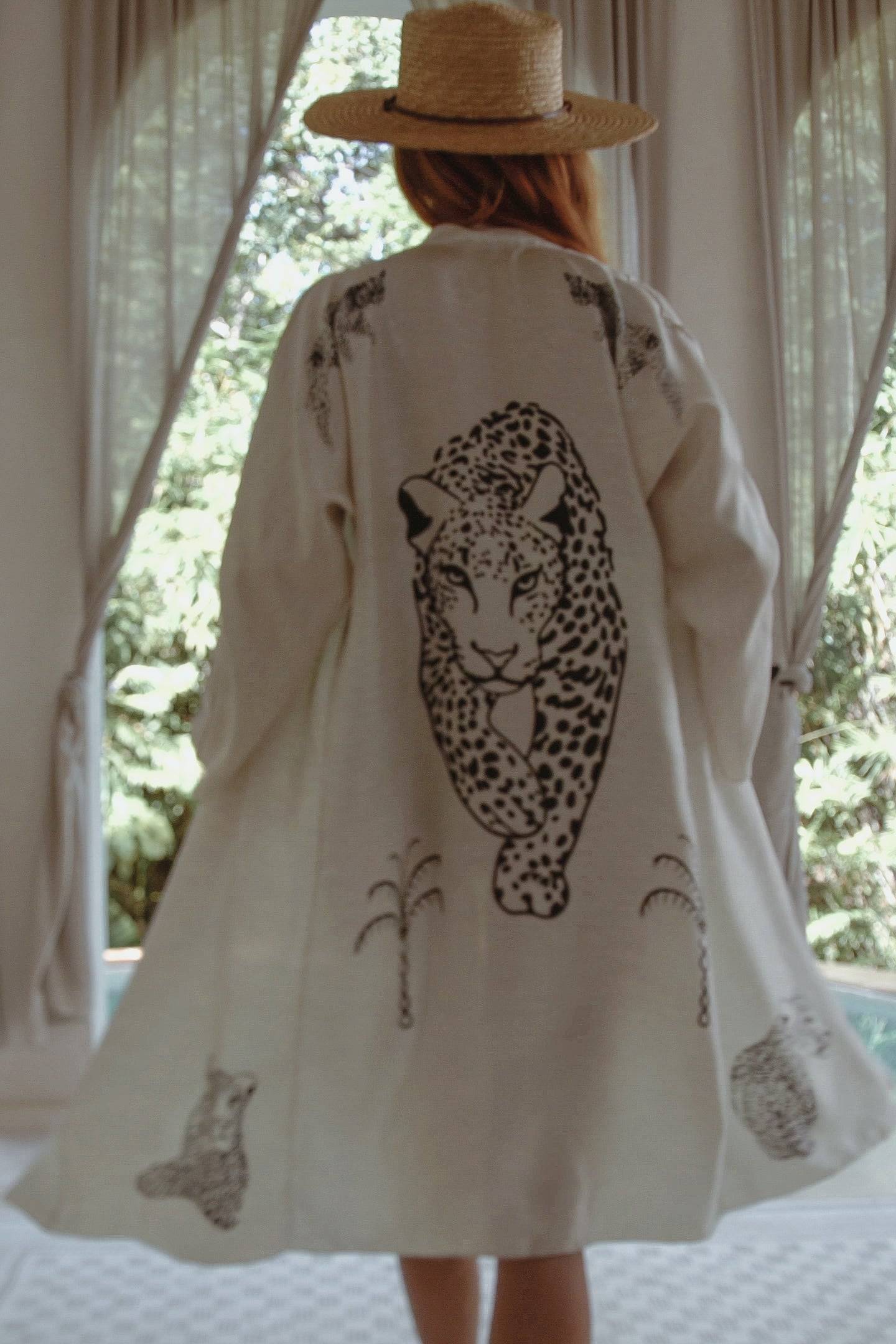 Royal Robe Jaguar Kimono in Sustainable Silk