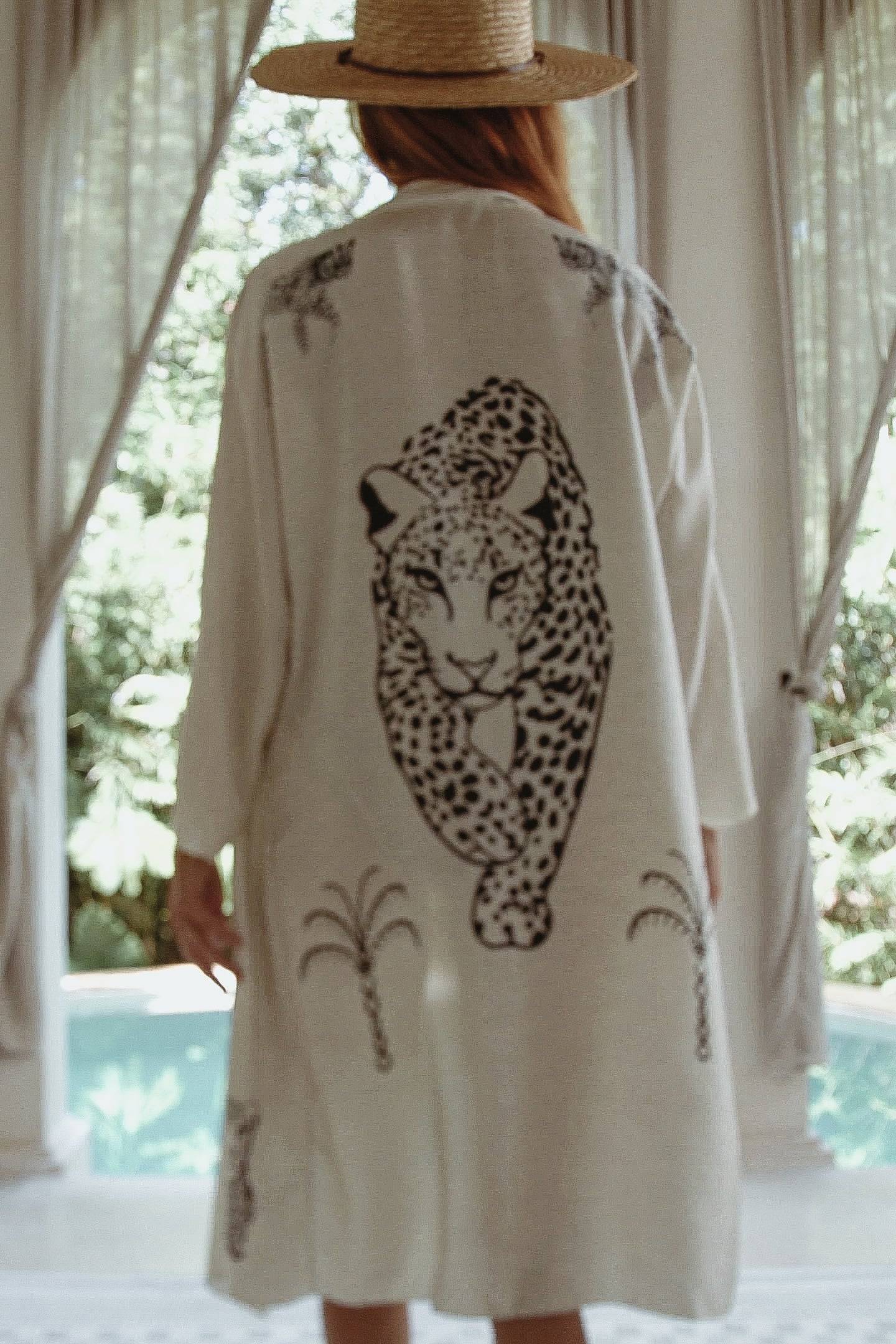 Royal Robe Jaguar Kimono in Sustainable Silk
